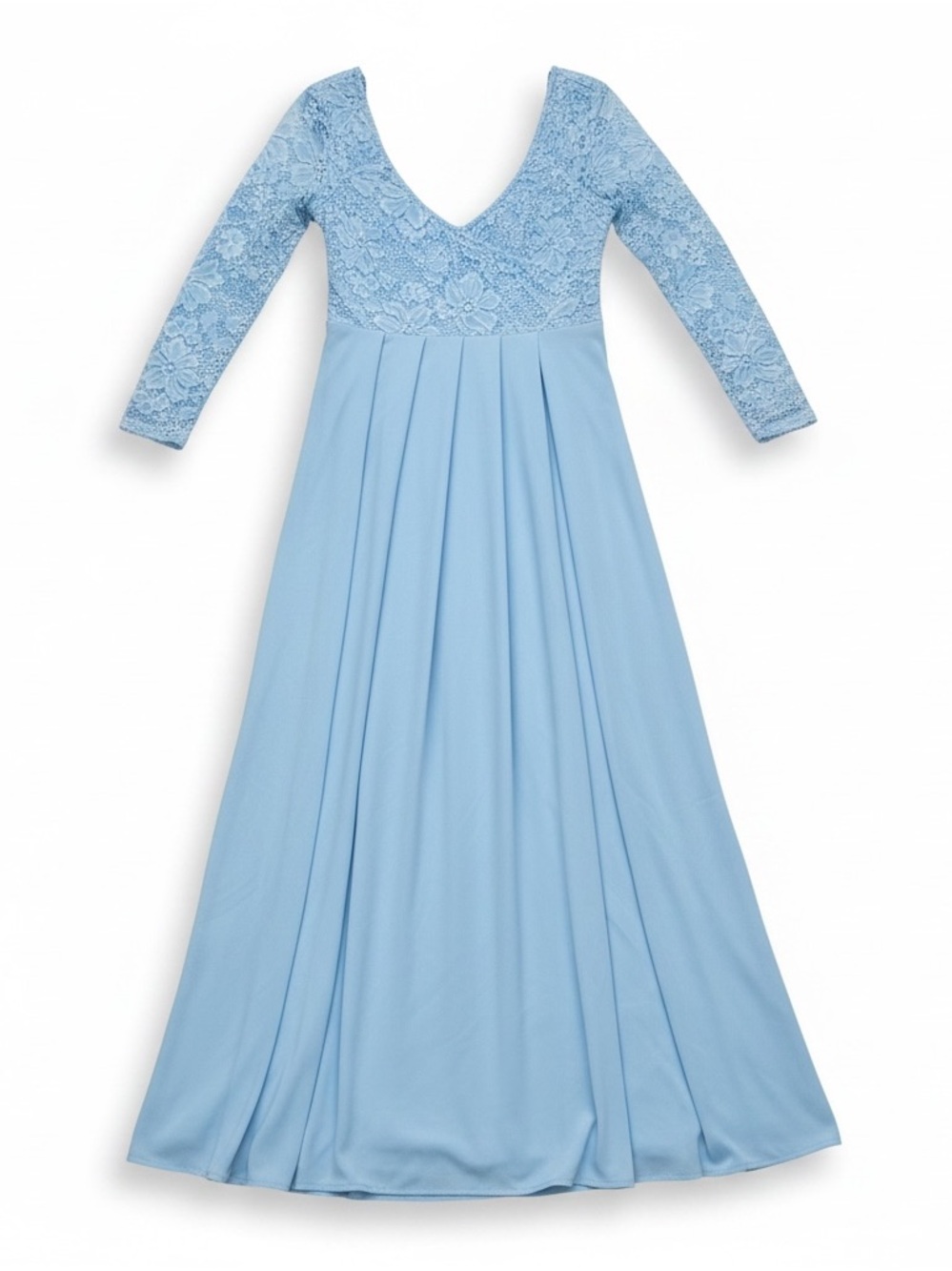Molliya Maternity Lace Baby Blue Maxi Off the Shoulder Dress NWT Stretchy XL - Picture 4 of 5